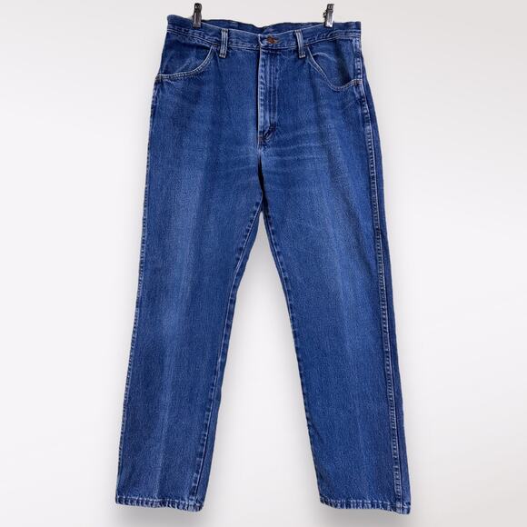 VTG Rustler Blue Jeans Mens Size 36/32 Casual Straight Leg Everyday Work Midrise - Picture 1 of 8